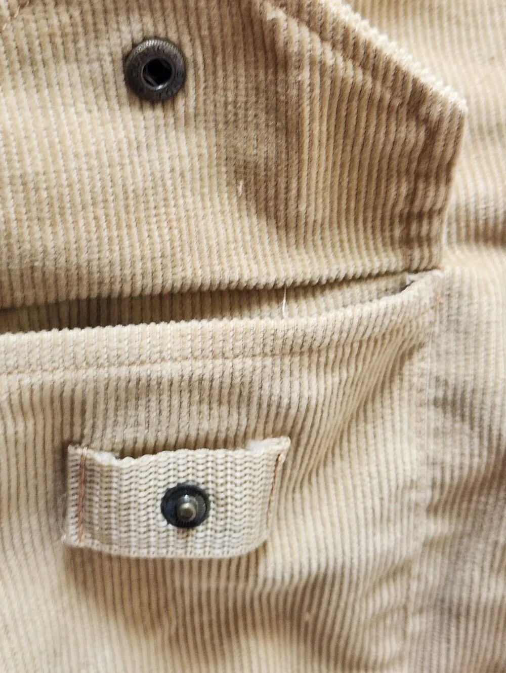 Y2K Tan Corduroy Tote Bag Duel Cargo Style Pockets